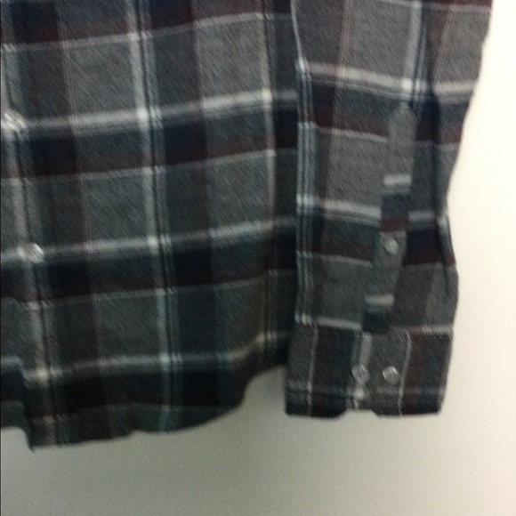 Men's Apt. 9 Small 34 - 36 Flannel Shirt Plaid Gray Blue Long Sleeve Stretch NWT - Picture 9 of 12